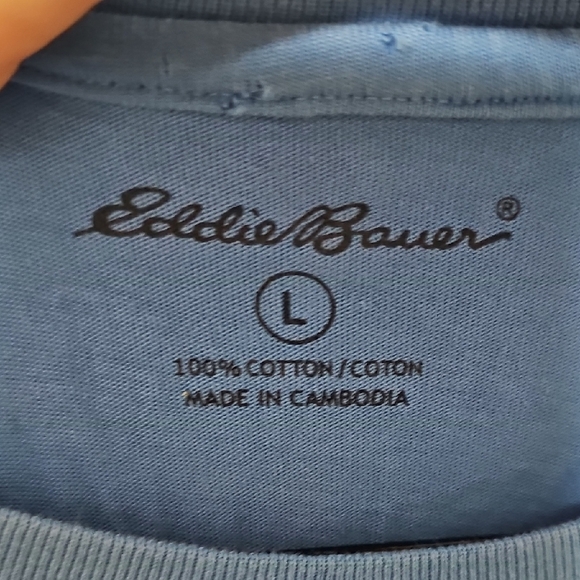 Eddie Bauer Blue Crew Neck Short Sleeve Tee - Picture 2 of 3